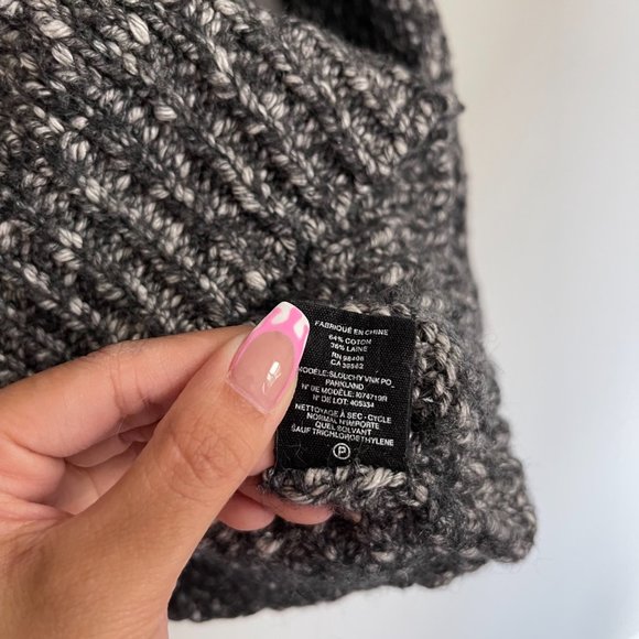 Women's Theory Gray Speckled V Neck Sweater Medium - Picture 7 of 7